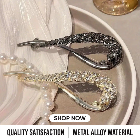 Imported Geometric Shape Rhinestone Hair Clip | Non-Slip Strong Hold Grip | Satisfaction Guarantee